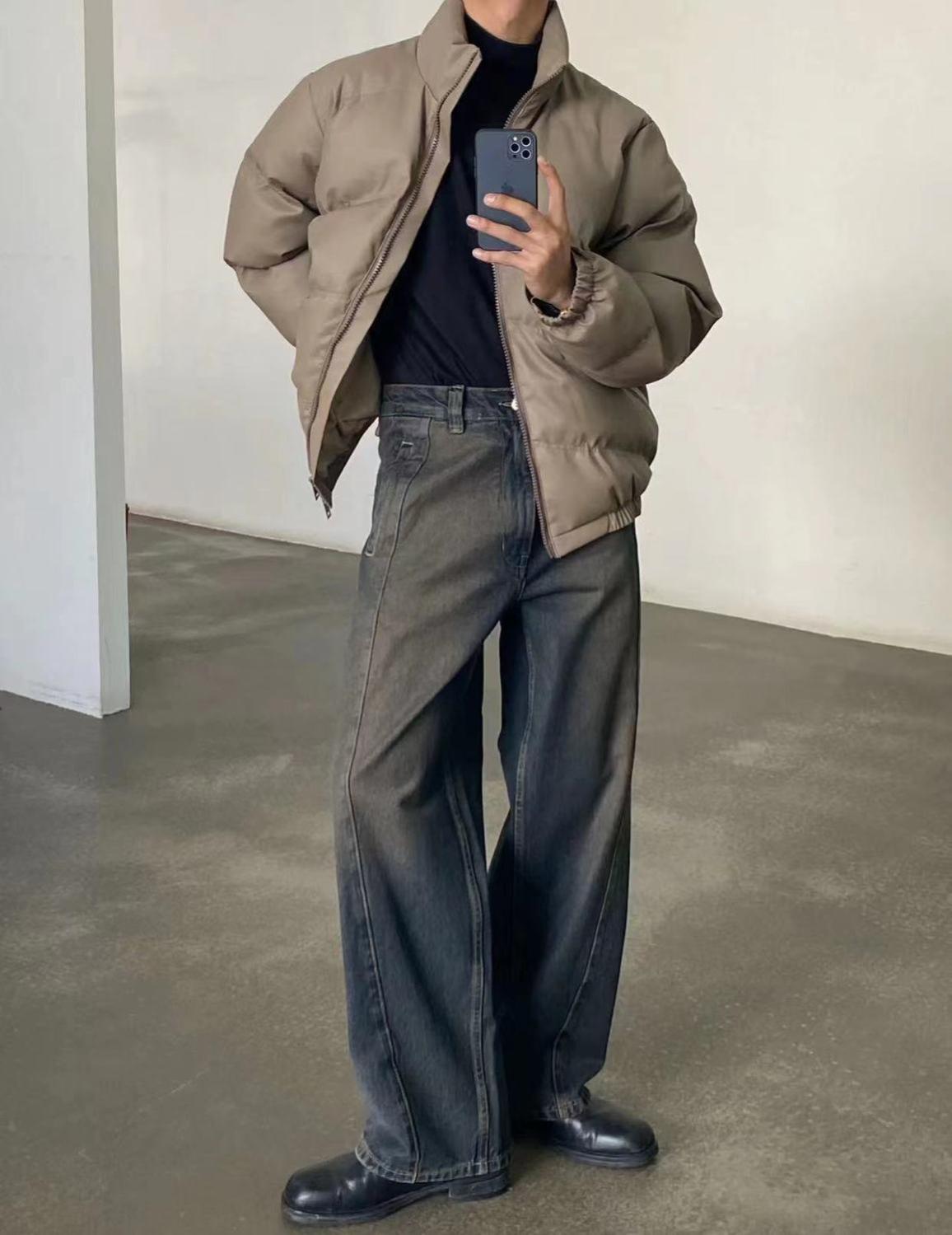 男生冬季棉服搭配